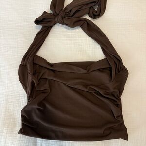 Brown ruched top